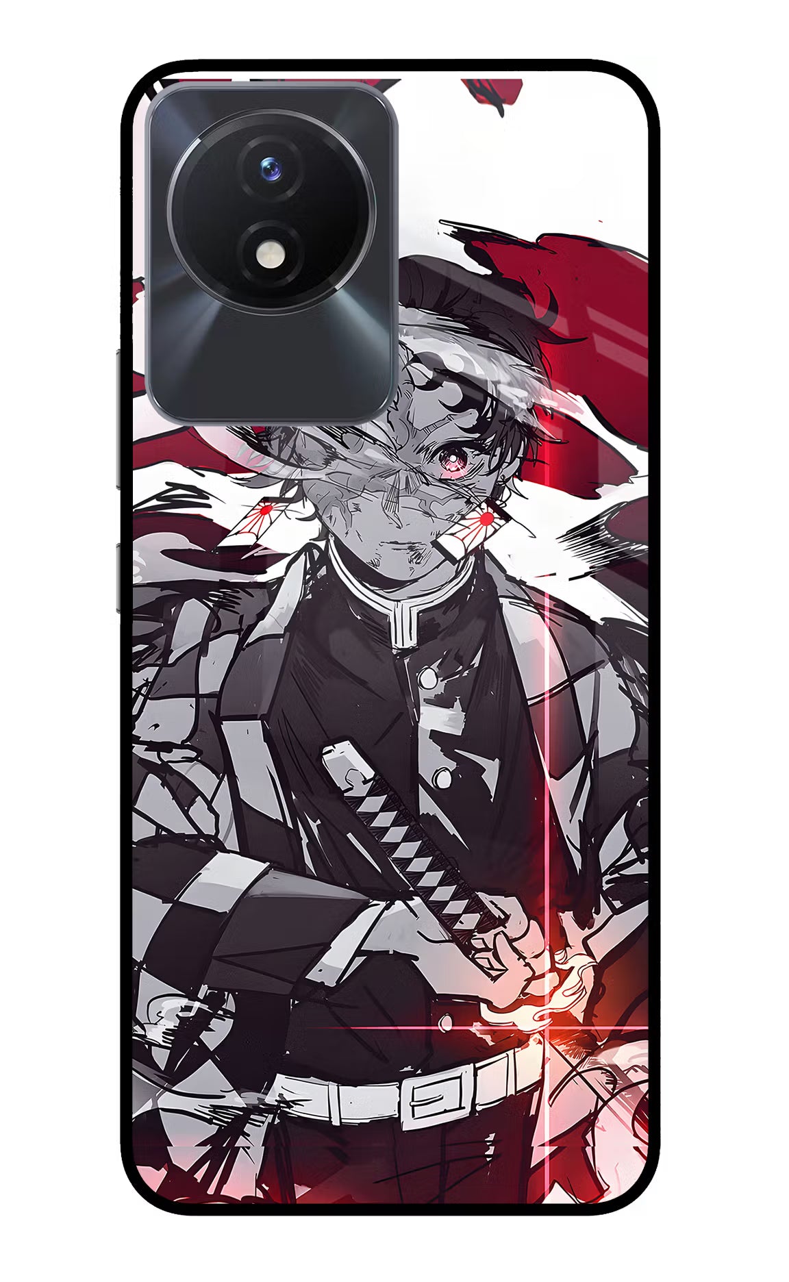 Demon Slayer Vivo Y02/Y02T Glass Case Back Cover by Casekaro