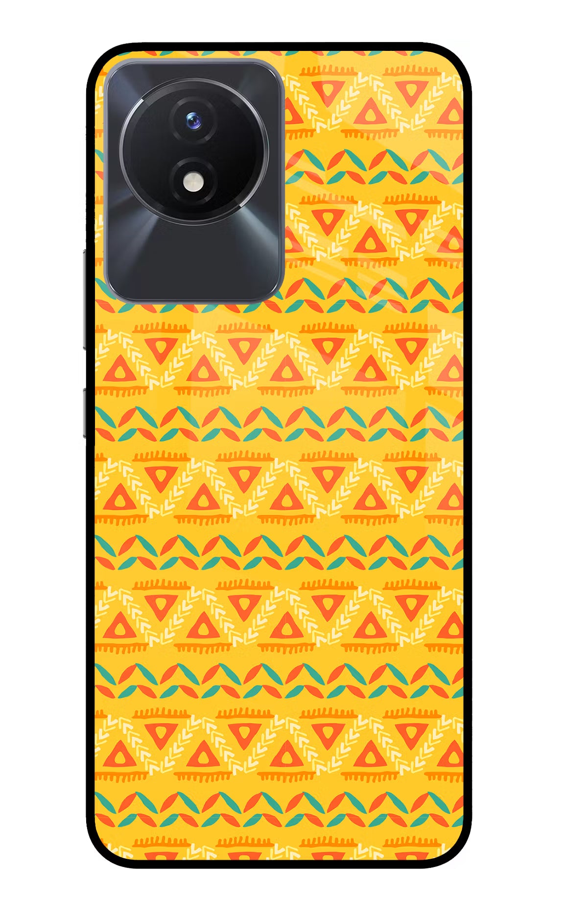 Tribal Pattern Vivo Y02/Y02T Glass Case Back Cover by Casekaro