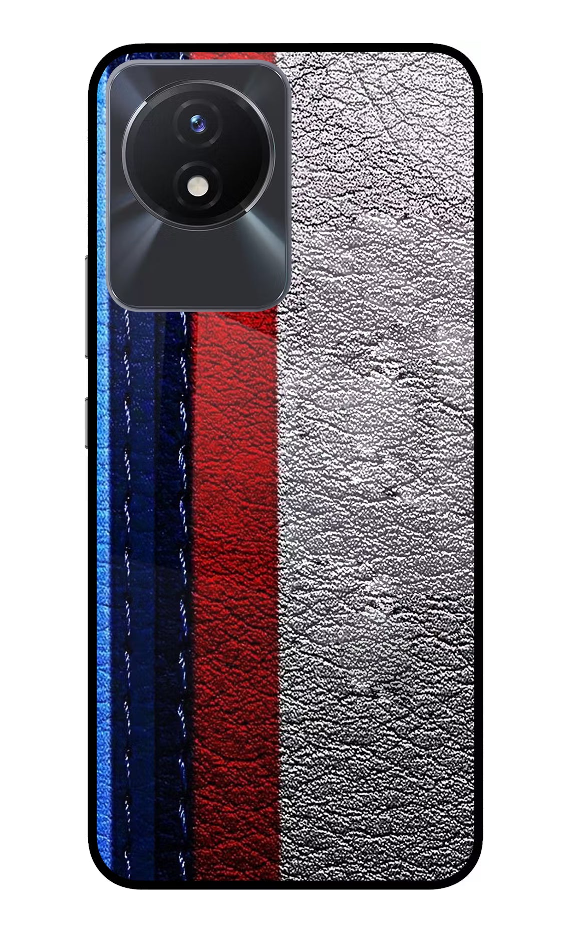BMW Stripes Vivo Y02/Y02T Glass Case Back Cover by Casekaro