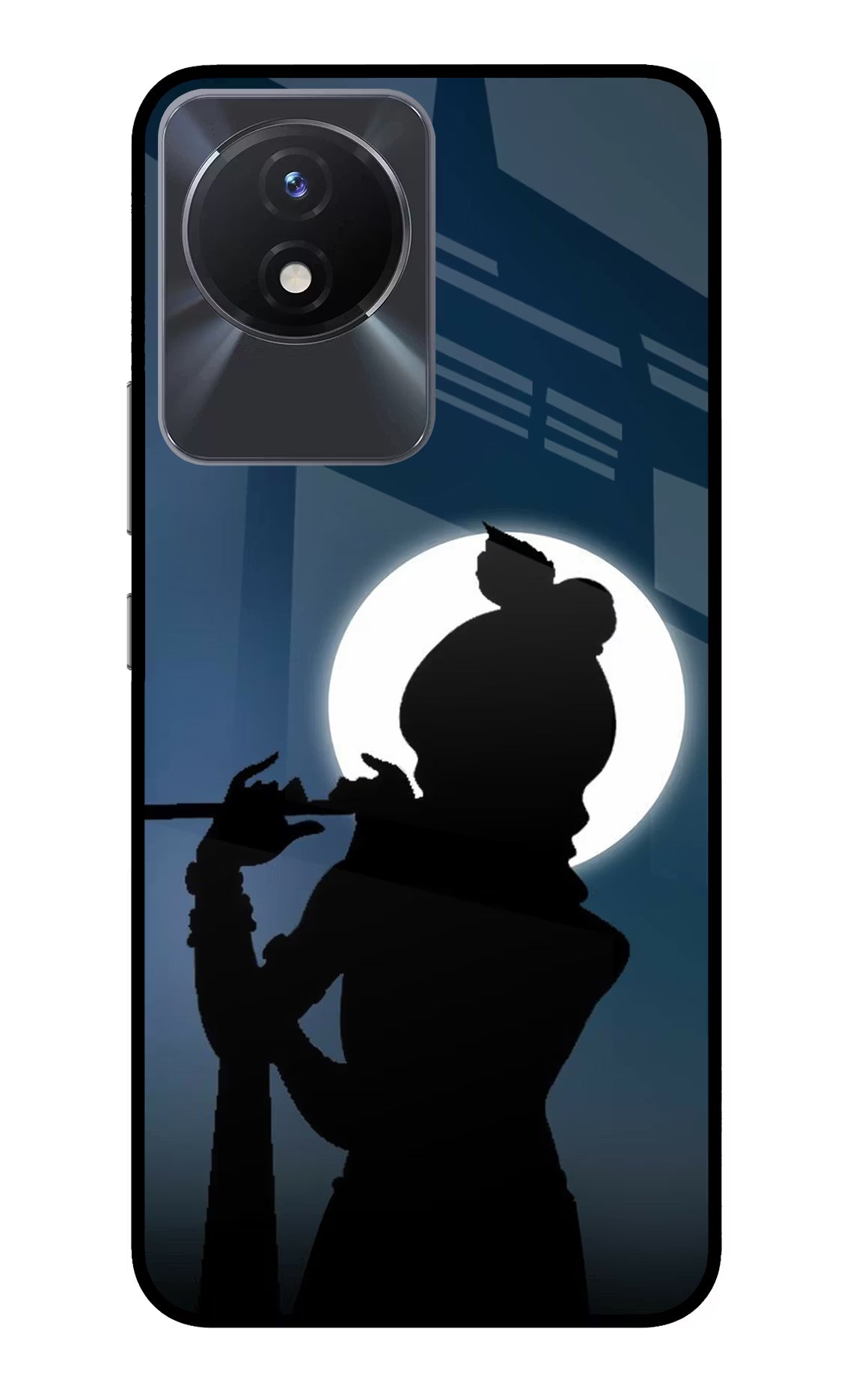 Shri Krishna Silhouette Vivo Y02/Y02T Glass Case Back Cover by Casekaro