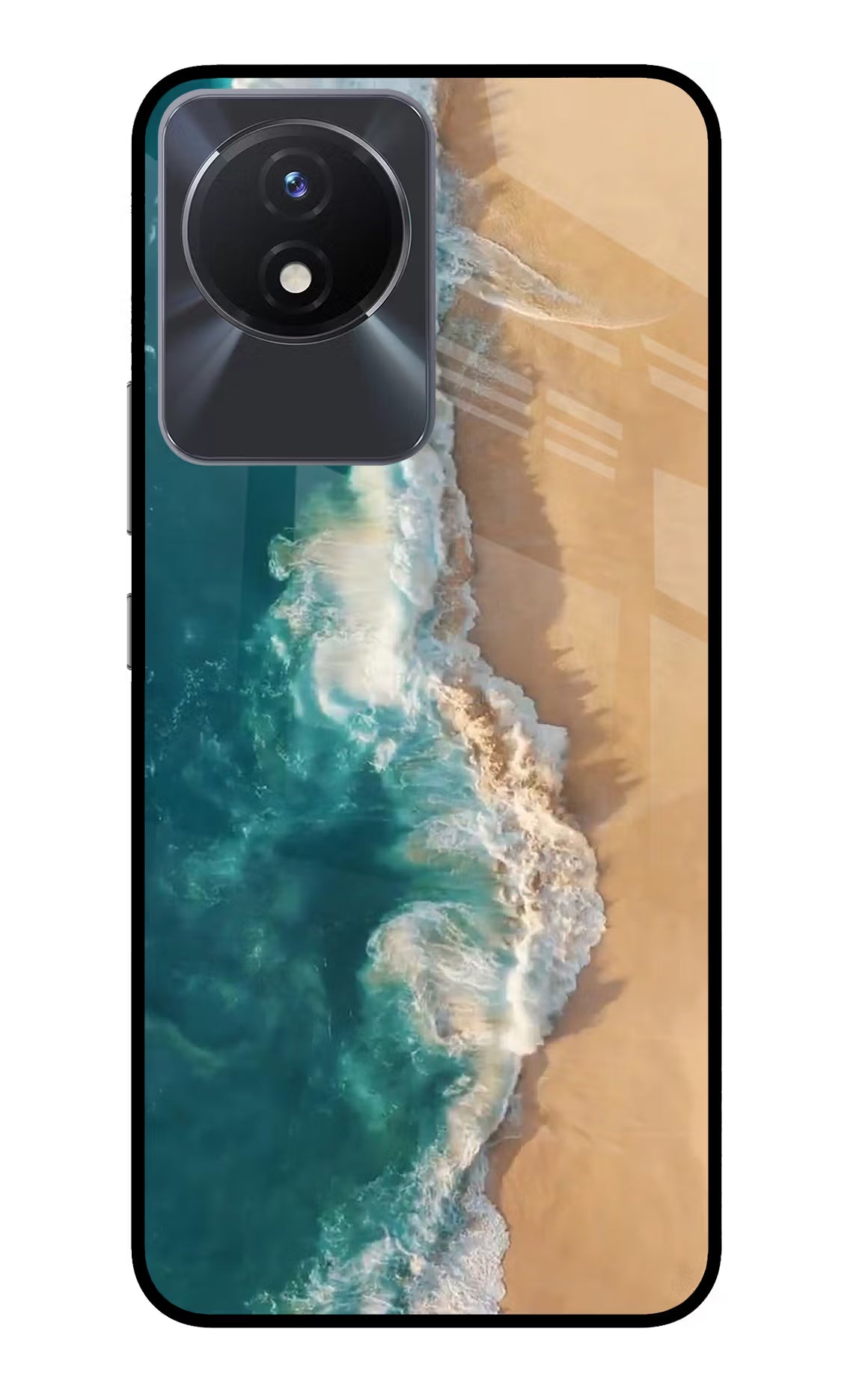 Ocean Beach Vivo Y02/Y02T Glass Case Back Cover by Casekaro