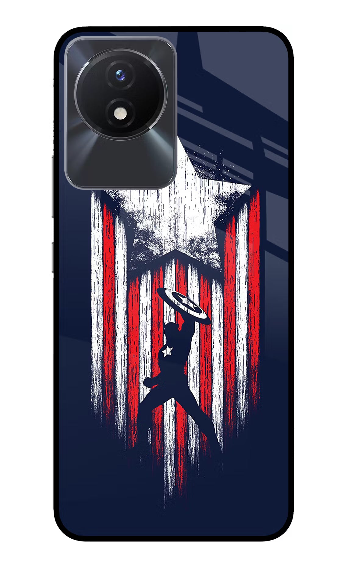 Captain America Marvel Art Vivo Y02/Y02T Glass Case Back Cover by Casekaro