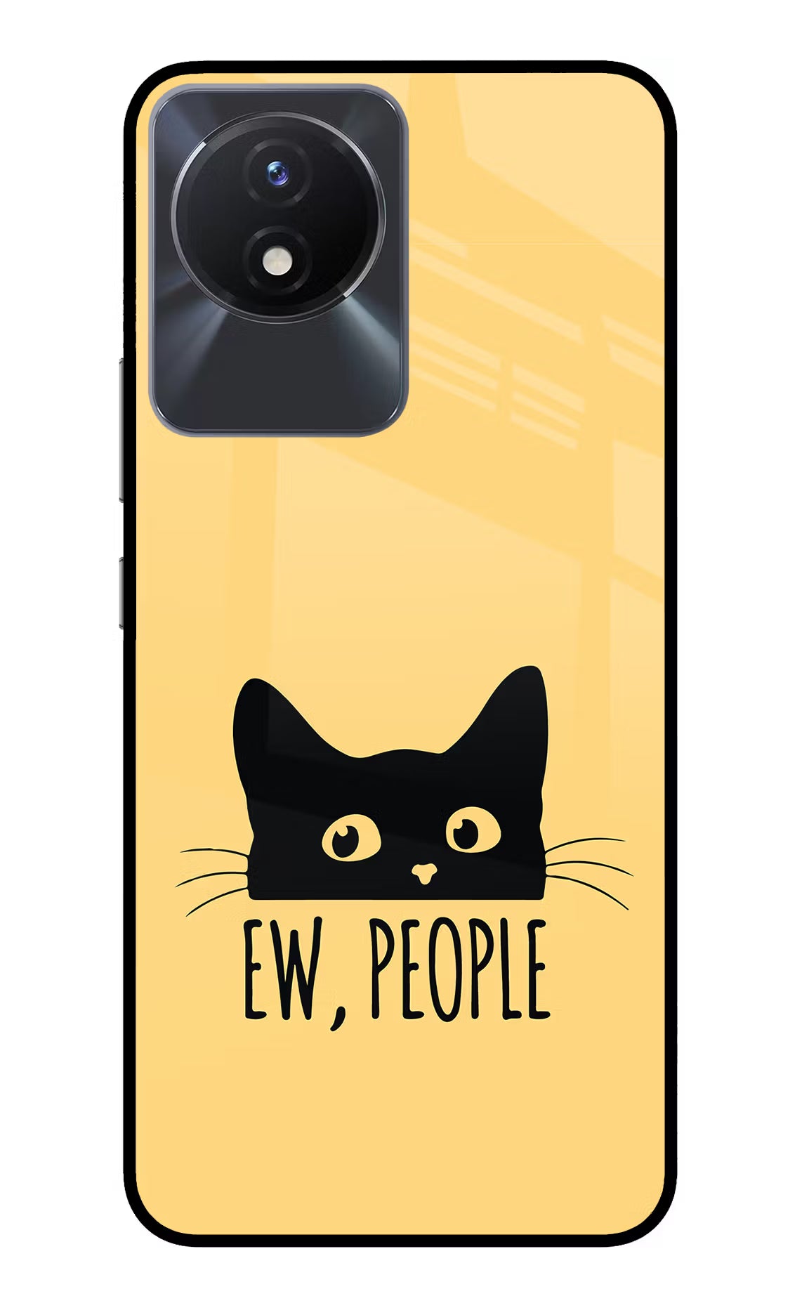 Ew People Catitude Vivo Y02/Y02T Glass Case Back Cover by Casekaro