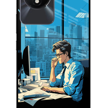 Focused Hustler (AI Generated) Vivo Y02/Y02T Glass Case