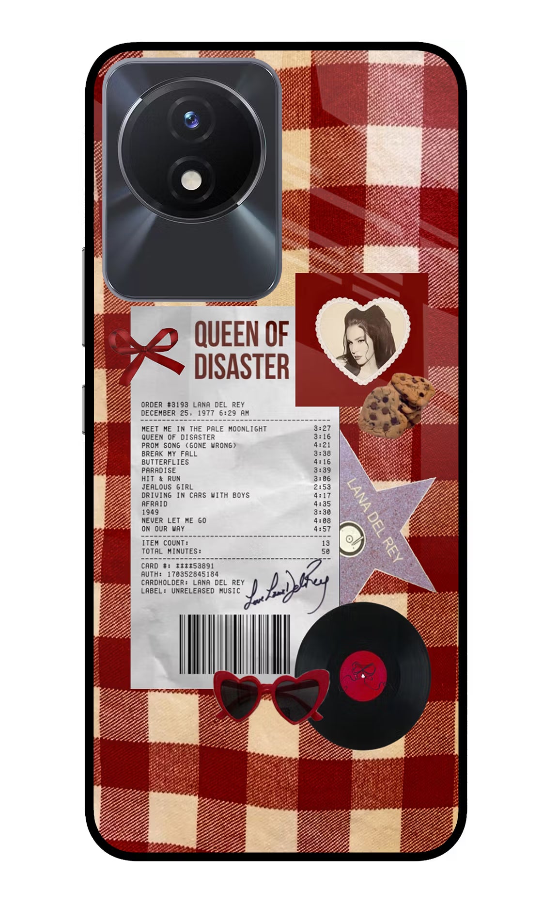 Queen of Disaster Vivo Y02/Y02T Glass Case Back Cover by Casekaro
