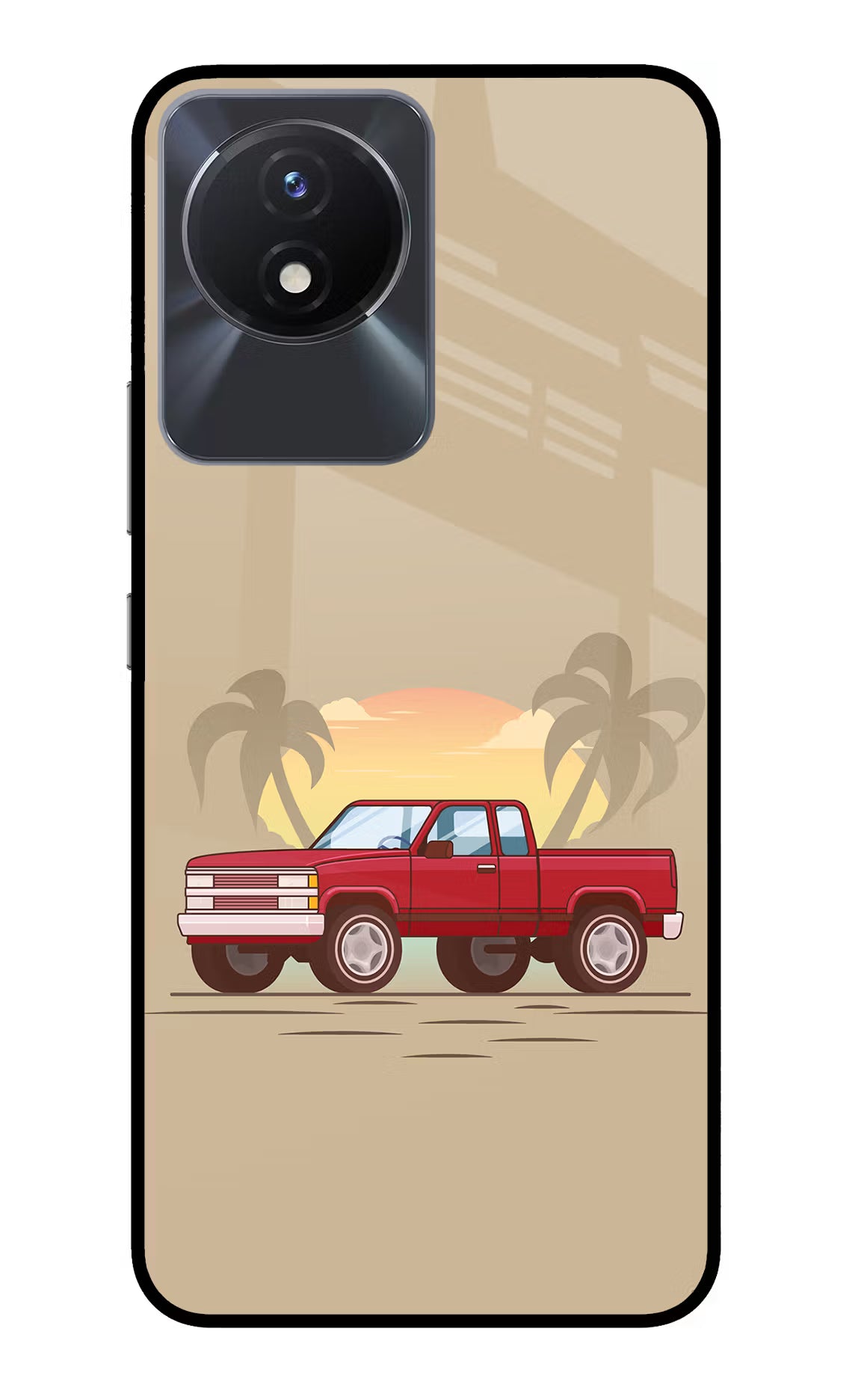 Desert Classic Drive Vivo Y02/Y02T Glass Case Back Cover by Casekaro