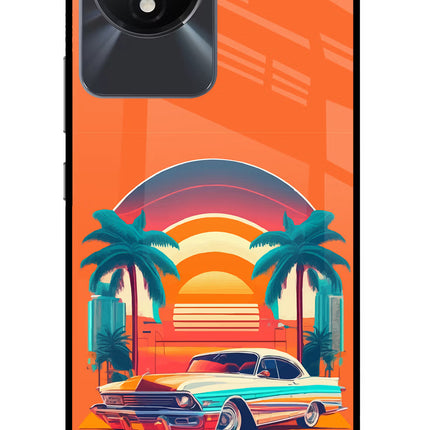 Palm Drive 80s Vivo Y02/Y02T Glass Case