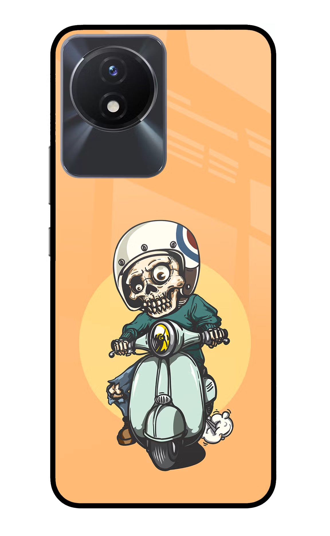 Undead Biker Vivo Y02/Y02T Glass Case Back Cover by Casekaro