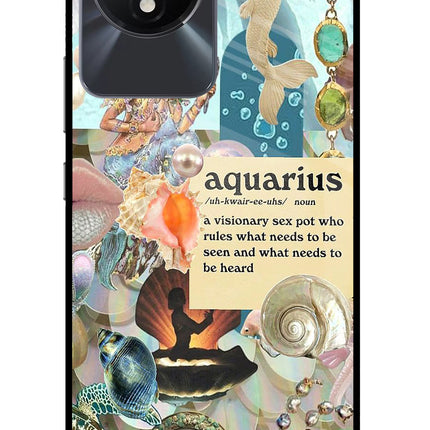 Aquarius Zodiac Vivo Y02/Y02T Glass Case