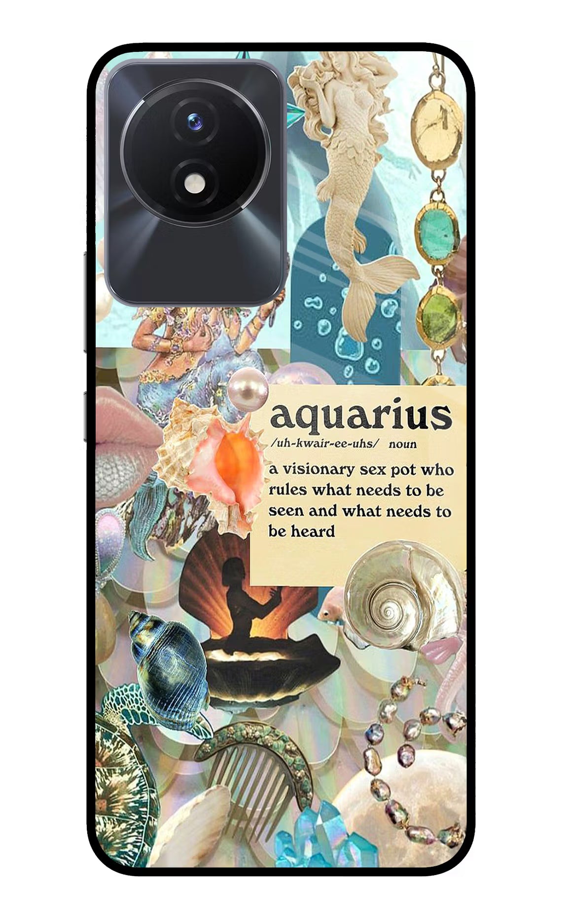 Aquarius Zodiac Vivo Y02/Y02T Glass Case