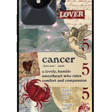 Cancer Zodiac Vivo Y02/Y02T Glass Case