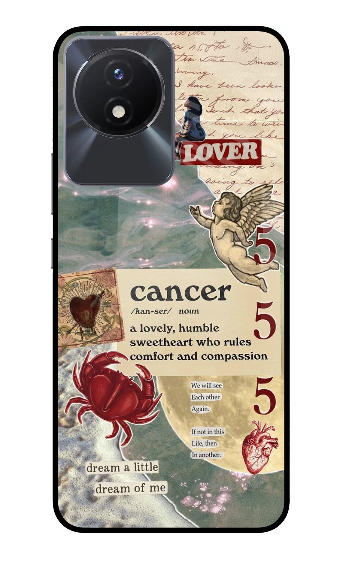 Cancer Zodiac Vivo Y02/Y02T Glass Case