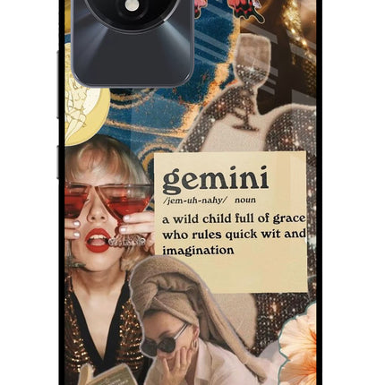 Gemini Zodiac Vivo Y02/Y02T Glass Case
