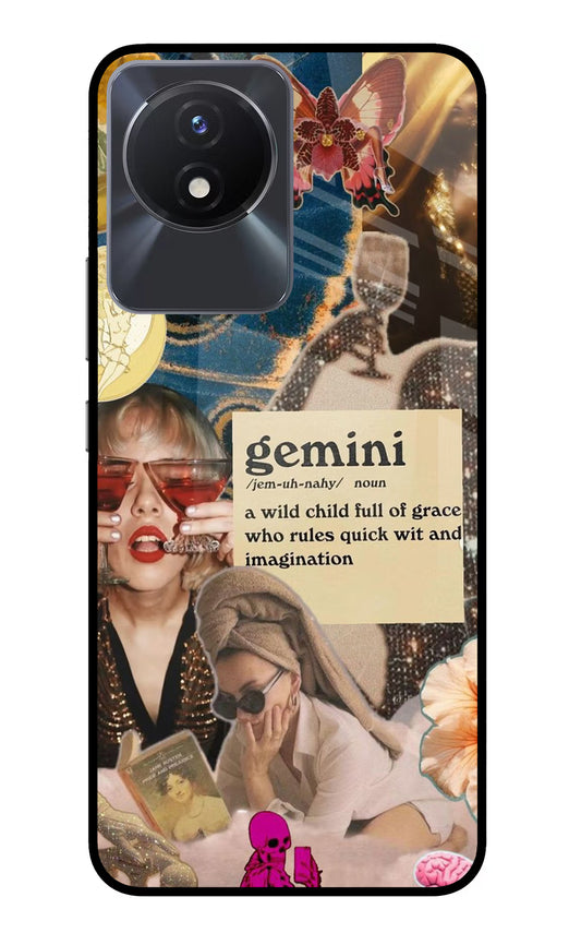 Gemini Zodiac Vivo Y02/Y02T Glass Case