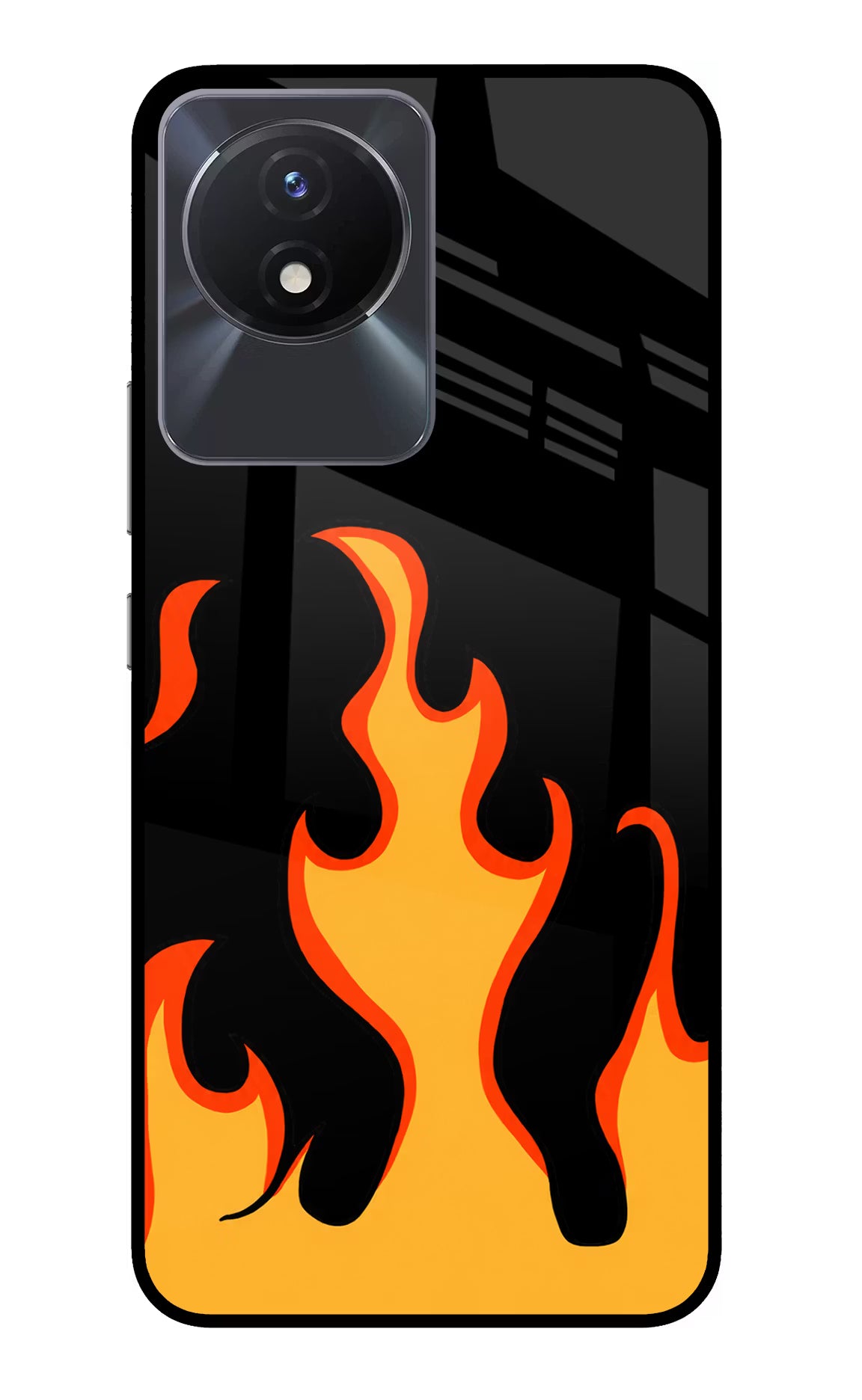Fired Up – Black Vivo Y02/Y02T Glass Case