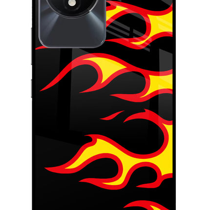 Side Sweep Flames Vivo Y02/Y02T Glass Case