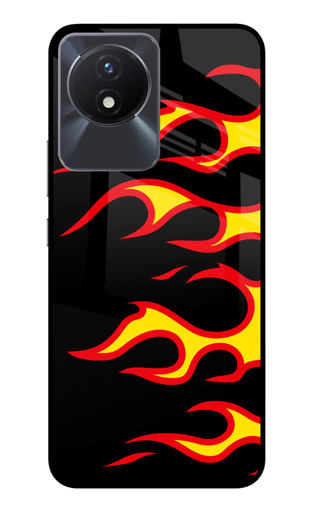 Side Sweep Flames Vivo Y02/Y02T Glass Case
