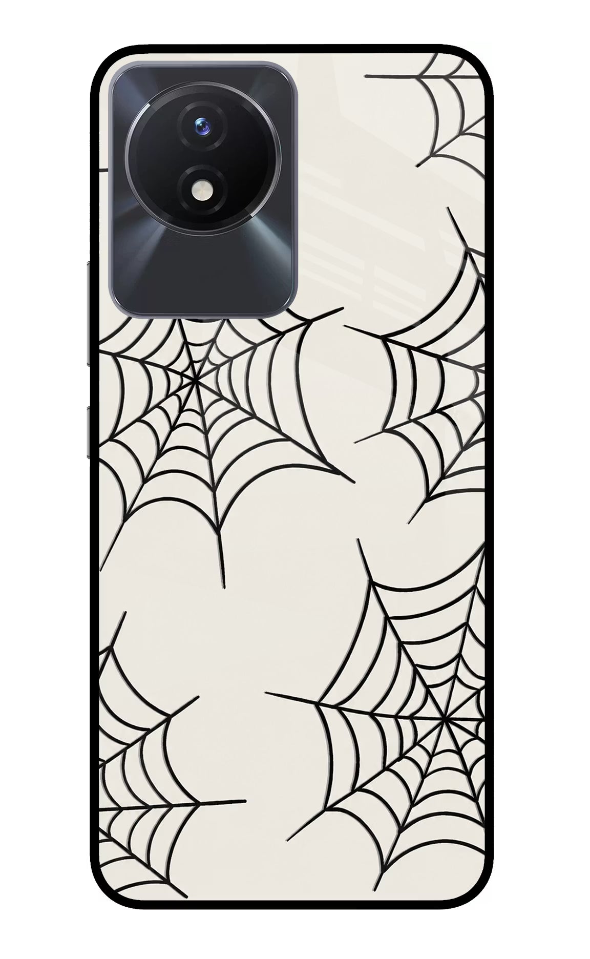 Spider Web Vivo Y02/Y02T Glass Case Back Cover by Casekaro