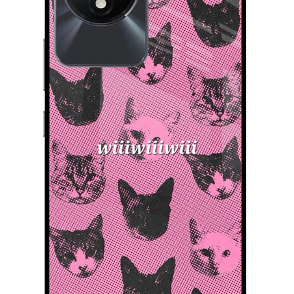Pink Cats Vivo Y02/Y02T Glass Case