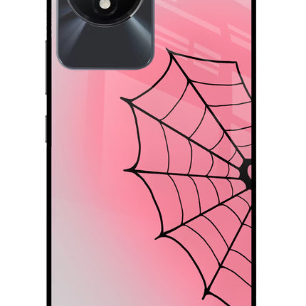 Pink Web Vivo Y02/Y02T Glass Case