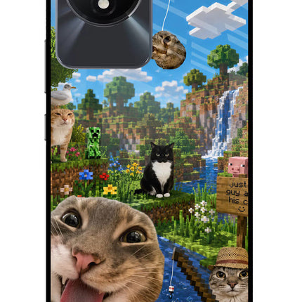 Minecraft Cat Chaos Vivo Y02/Y02T Glass Case