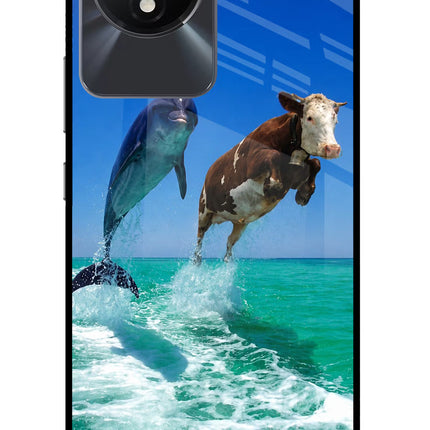 Dolphin vs Cow Vivo Y02/Y02T Glass Case