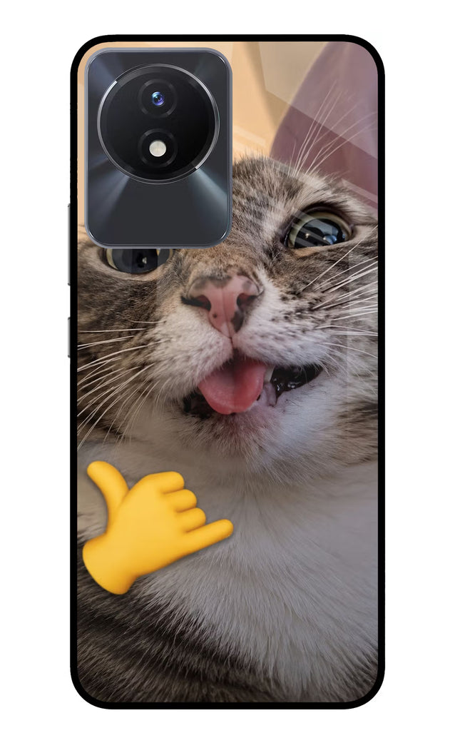 Silly Cat Call Vivo Y02/Y02T Glass Case