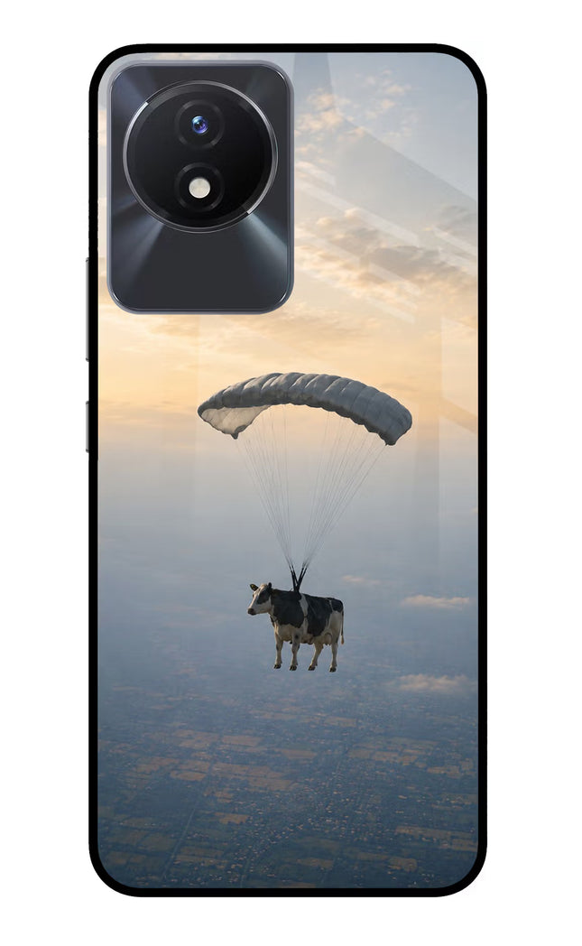 Skydiving Cow Vivo Y02/Y02T Glass Case