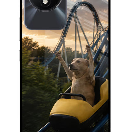 Rollercoaster Dog Vivo Y02/Y02T Glass Case