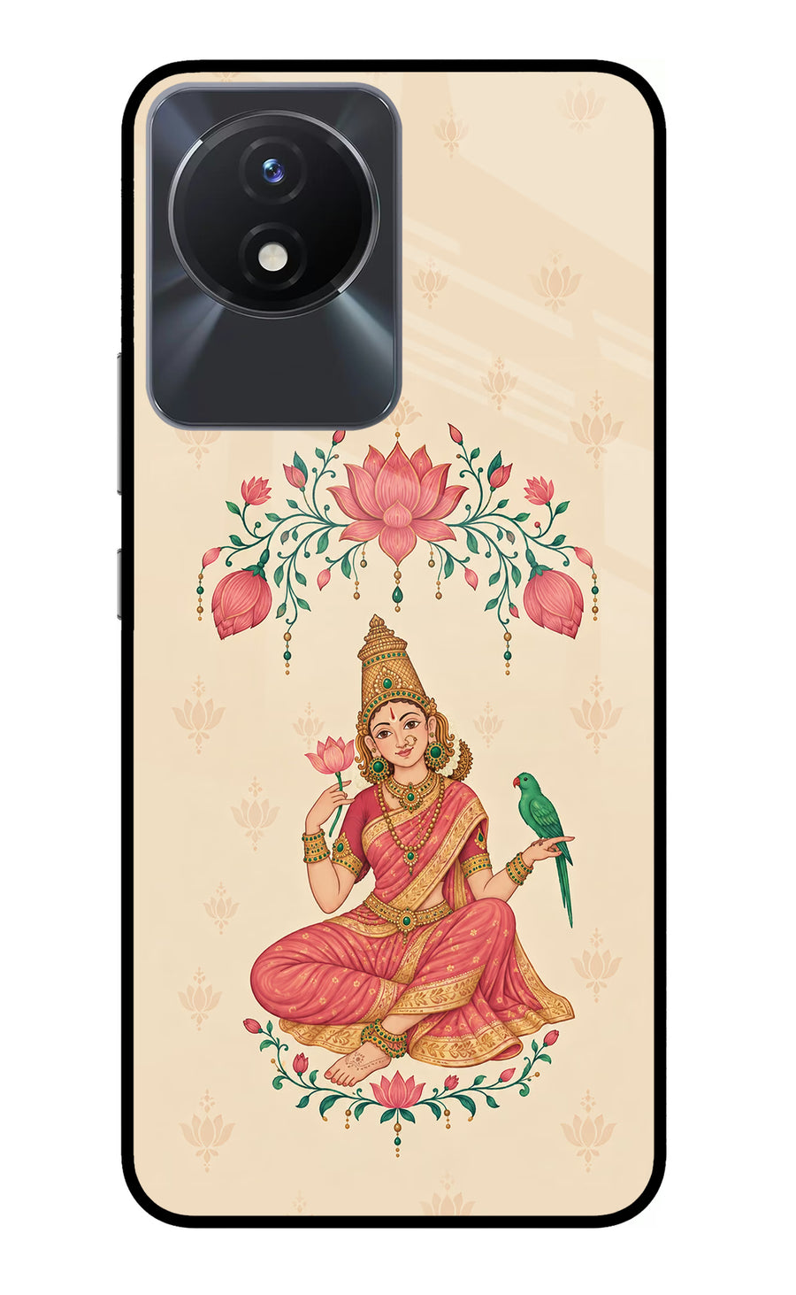 Goddess Lakshmi Vivo Y02/Y02T Back Cover, Glass case