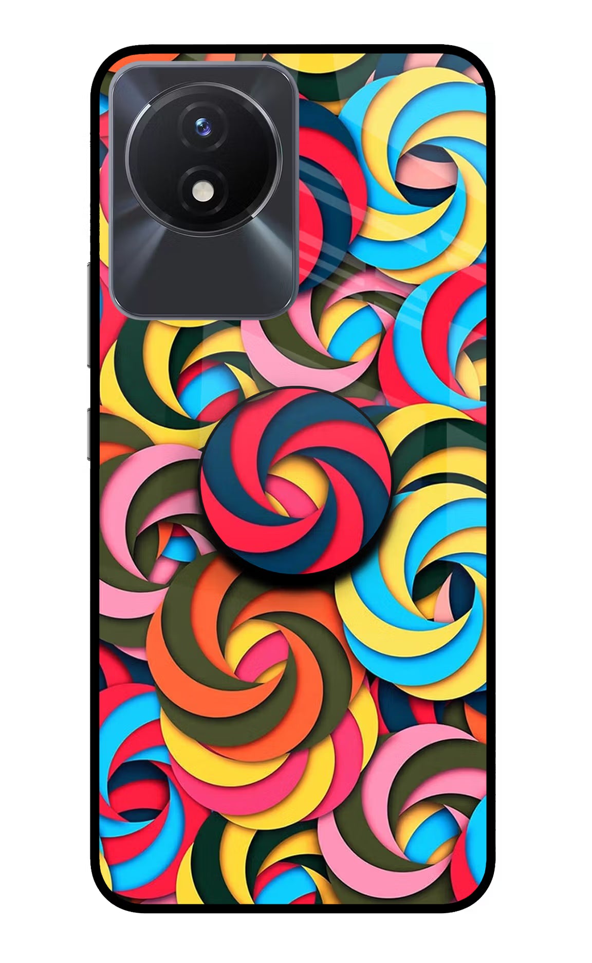Spiral Pattern Vivo Y02/Y02T Pop Case by Casekaro