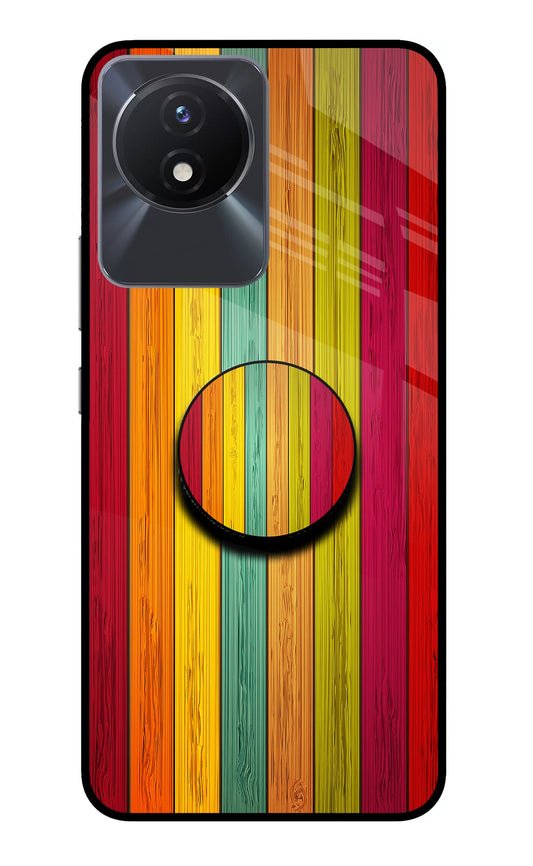 Multicolor Wooden Vivo Y02/Y02T Glass Case