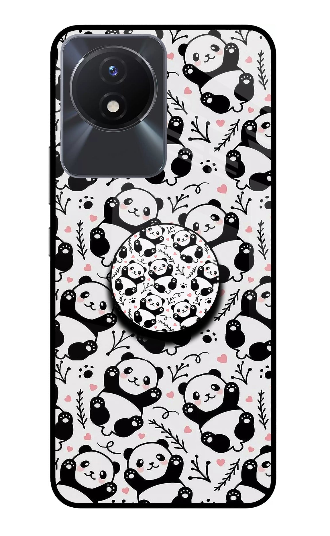 Cute Panda Vivo Y02/Y02T Glass Case