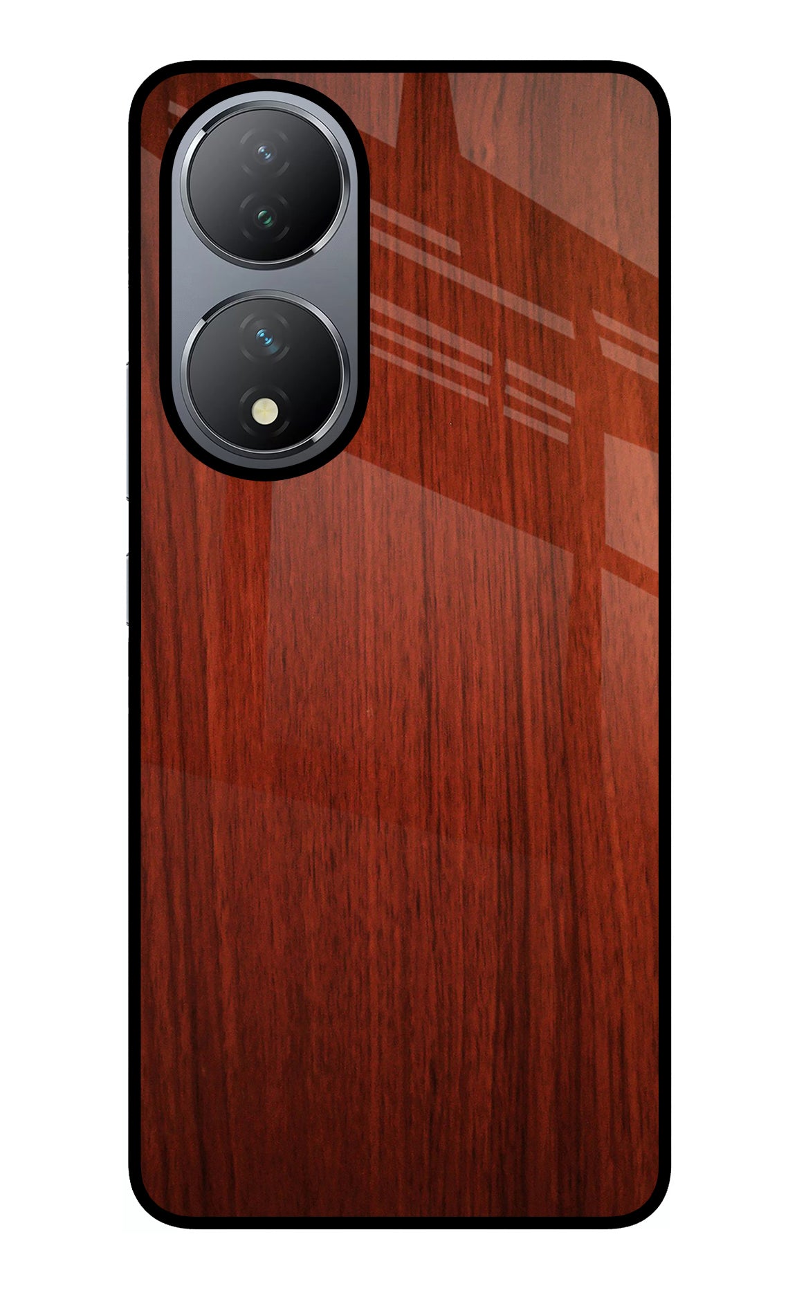 Wooden Plain Pattern Vivo Y100 Glass Case