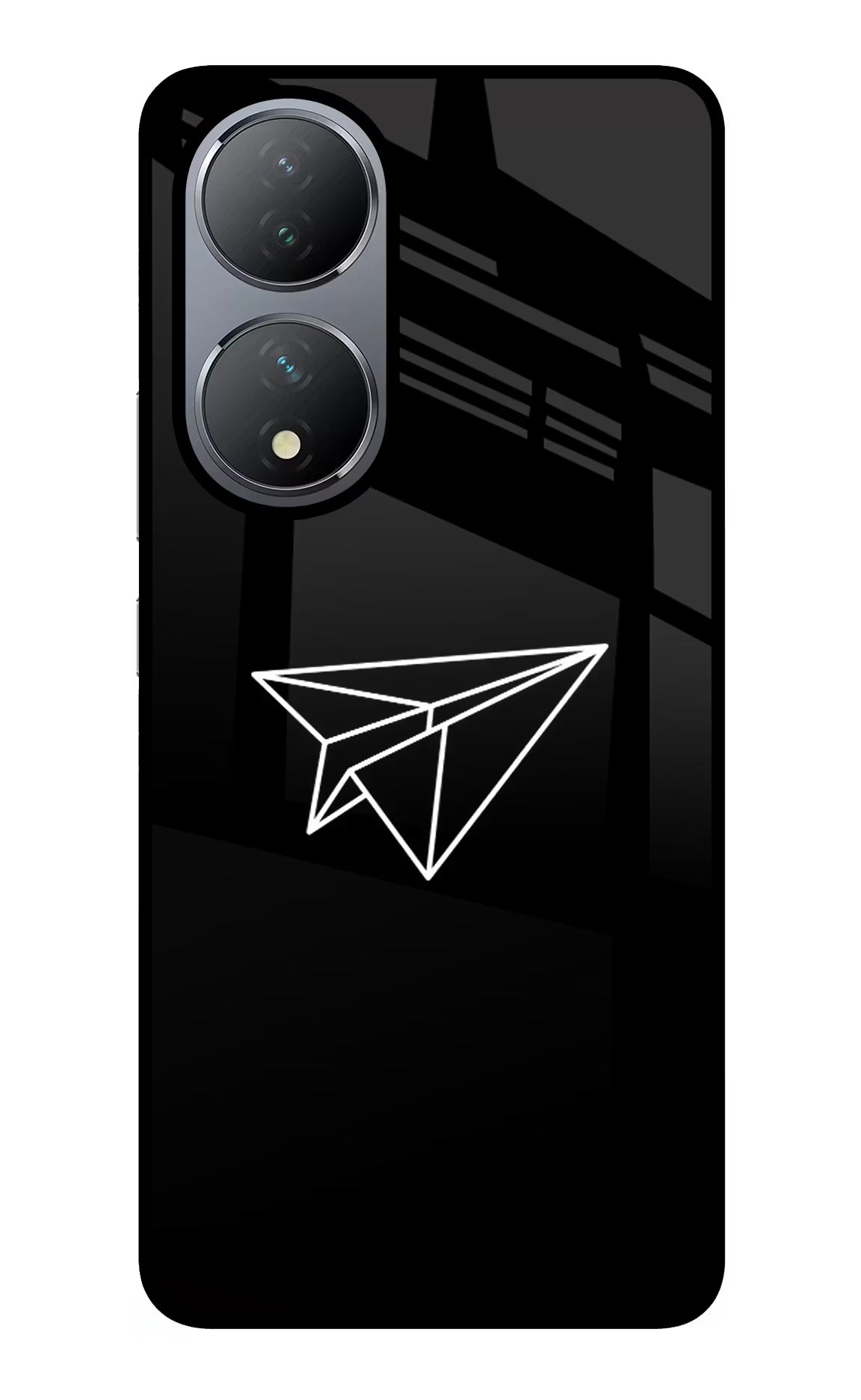 Paper Plane White Vivo Y100 Glass Case Back Cover by Casekaro
