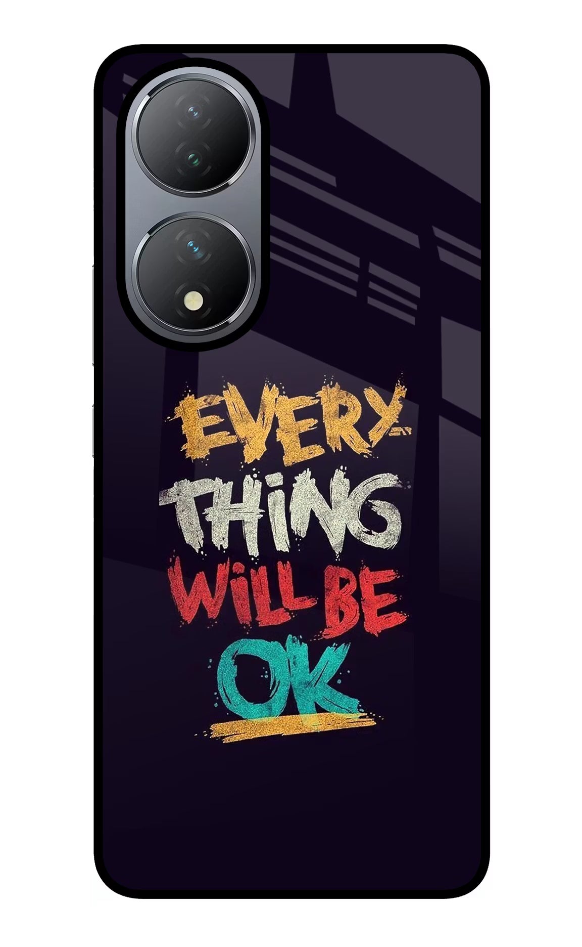 Everything Will Be Ok Vivo Y100 Glass Case Back Cover by Casekaro