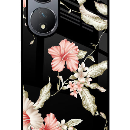 Flowers Vivo Y100 Glass Case Back Cover by Casekaro