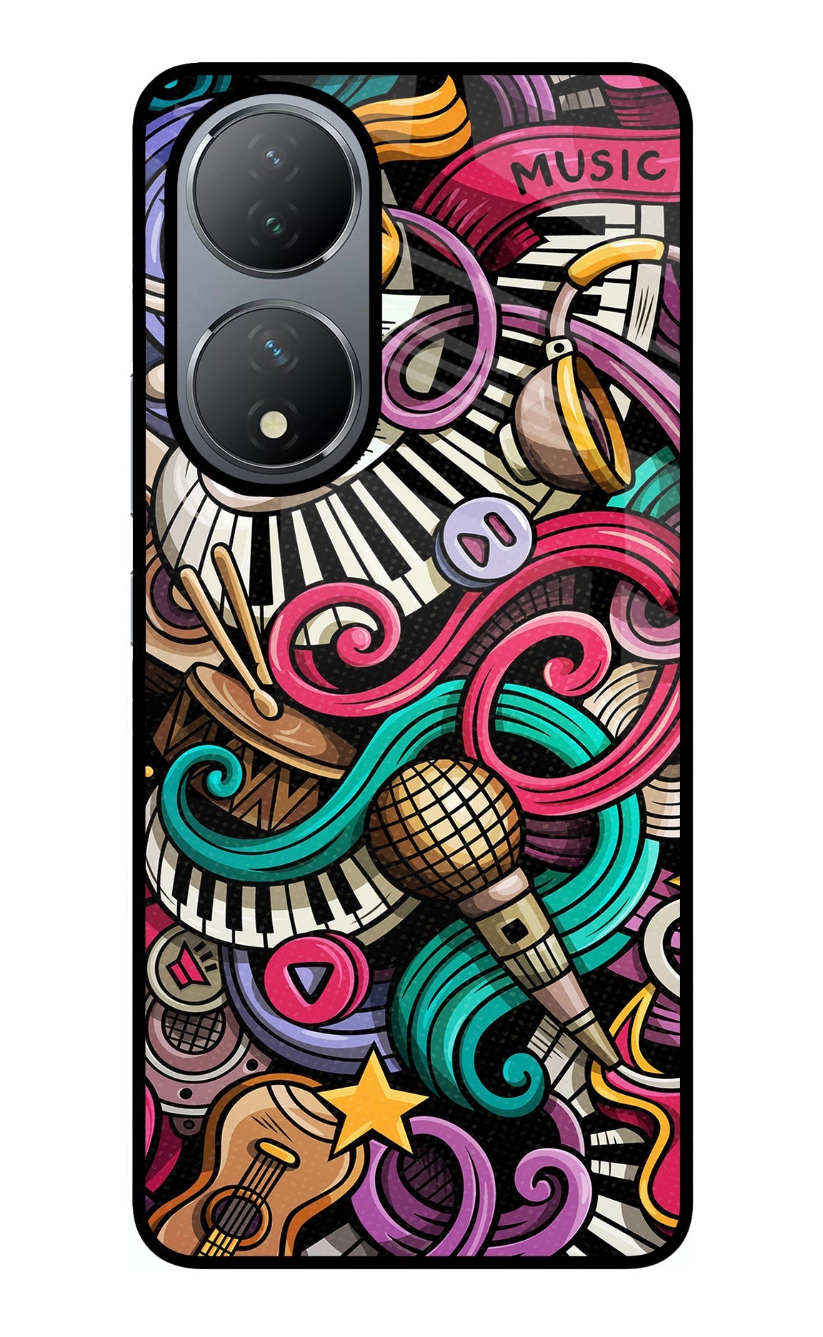 Music Abstract Vivo Y100 Glass Case