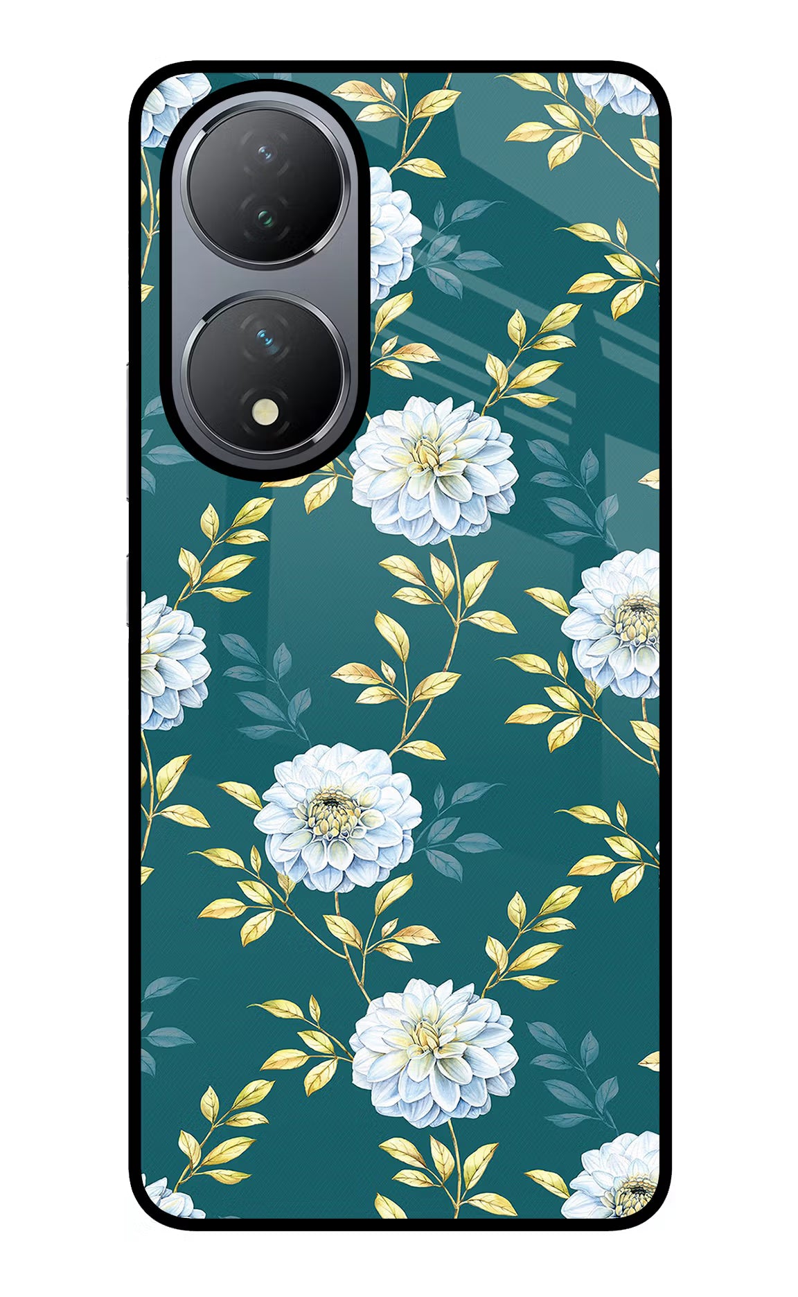 Flowers Vivo Y100 Glass Case Back Cover by Casekaro