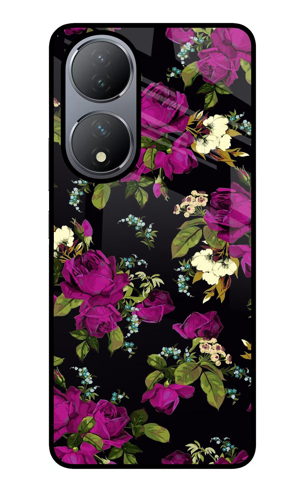 Flowers Vivo Y100 Glass Case Back Cover by Casekaro