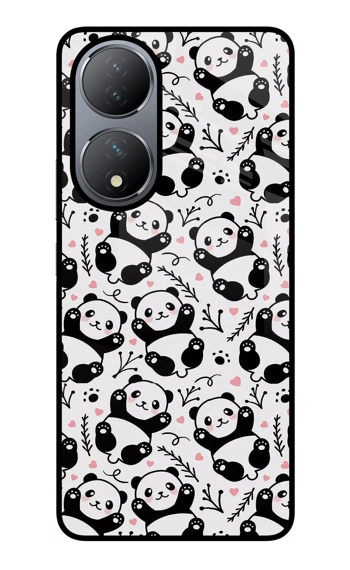 Cute Panda Vivo Y100 Glass Case