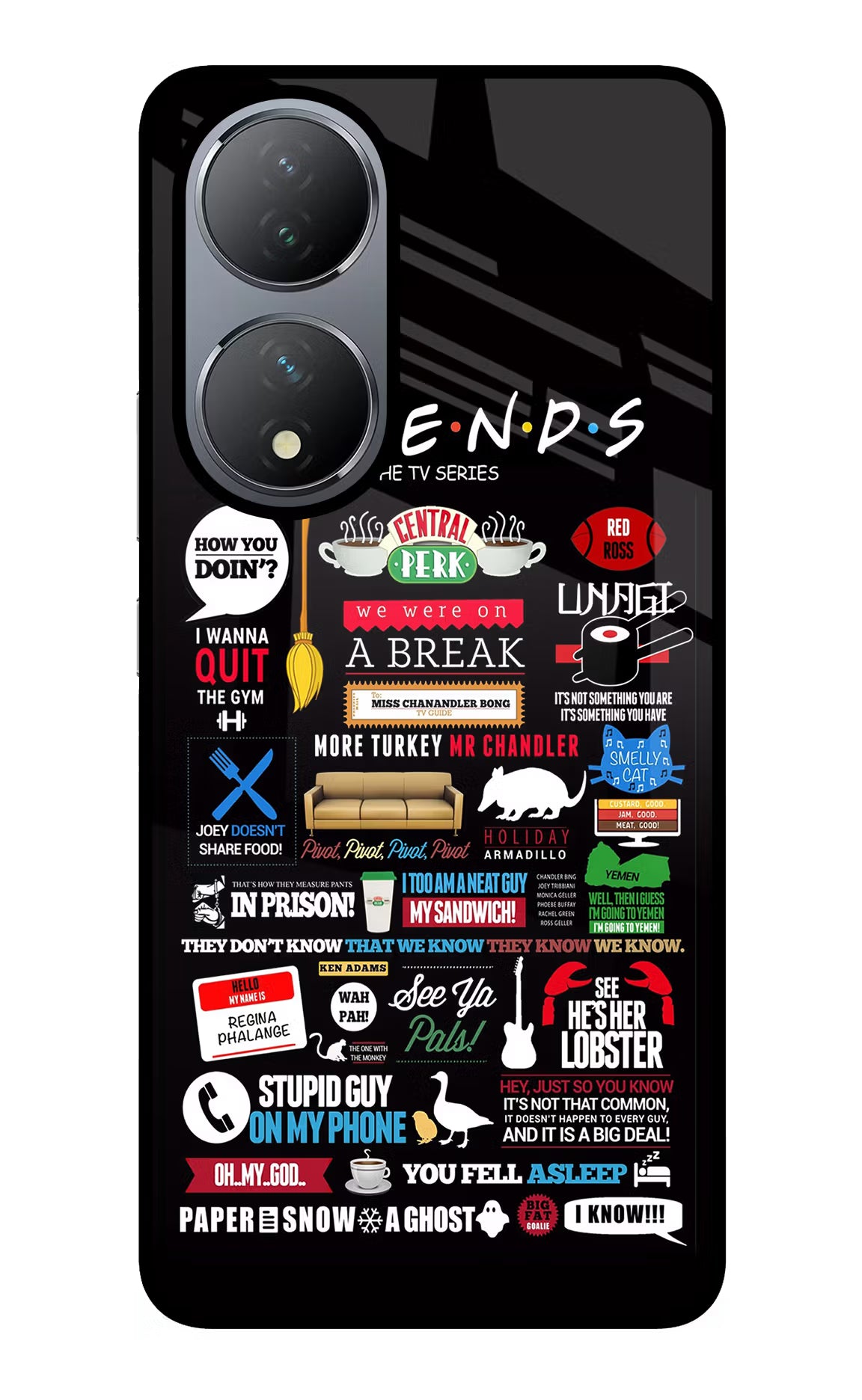 FRIENDS Vivo Y100 Glass Case Back Cover by Casekaro