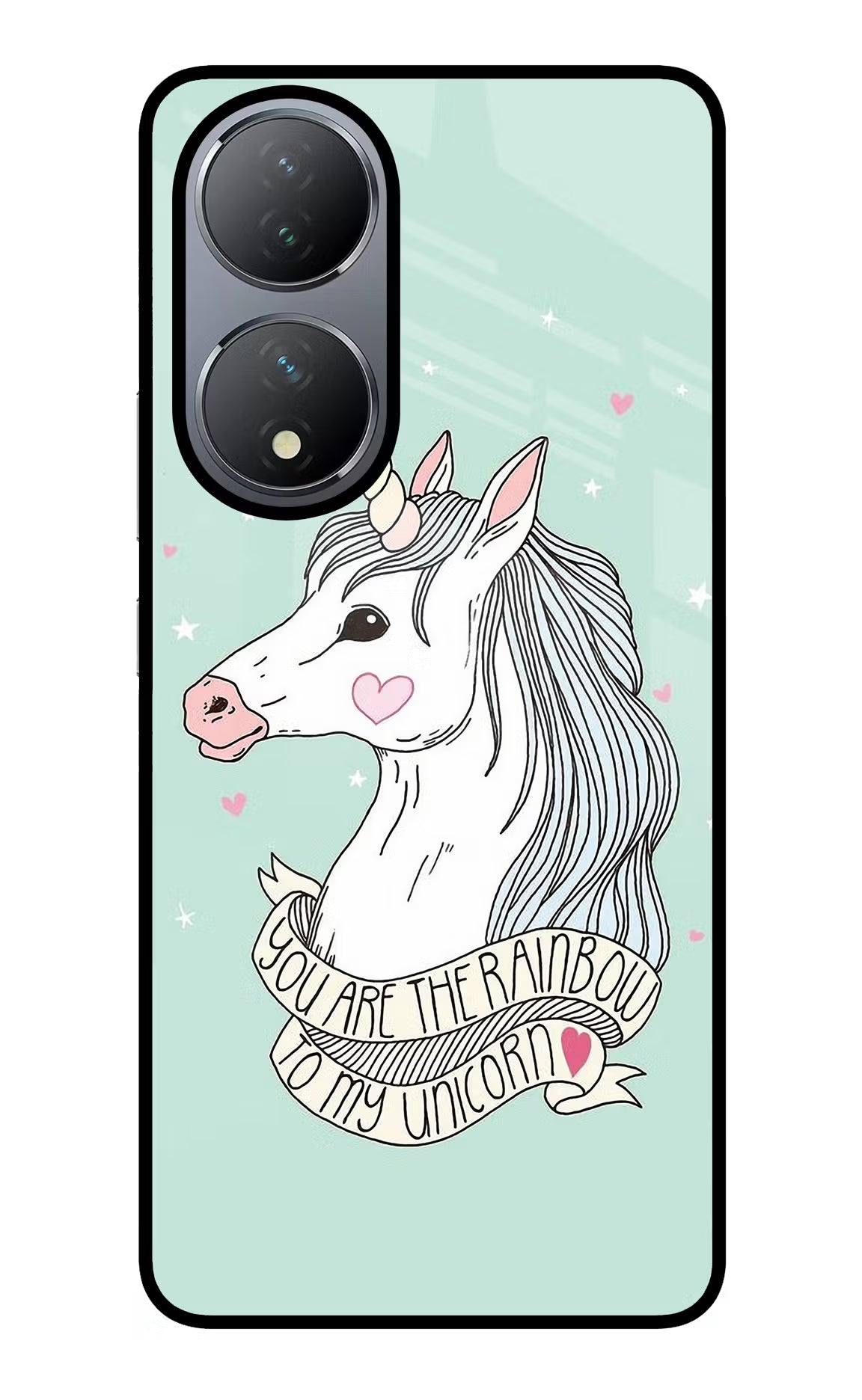 Unicorn Wallpaper Vivo Y100 Glass Case Back Cover by Casekaro