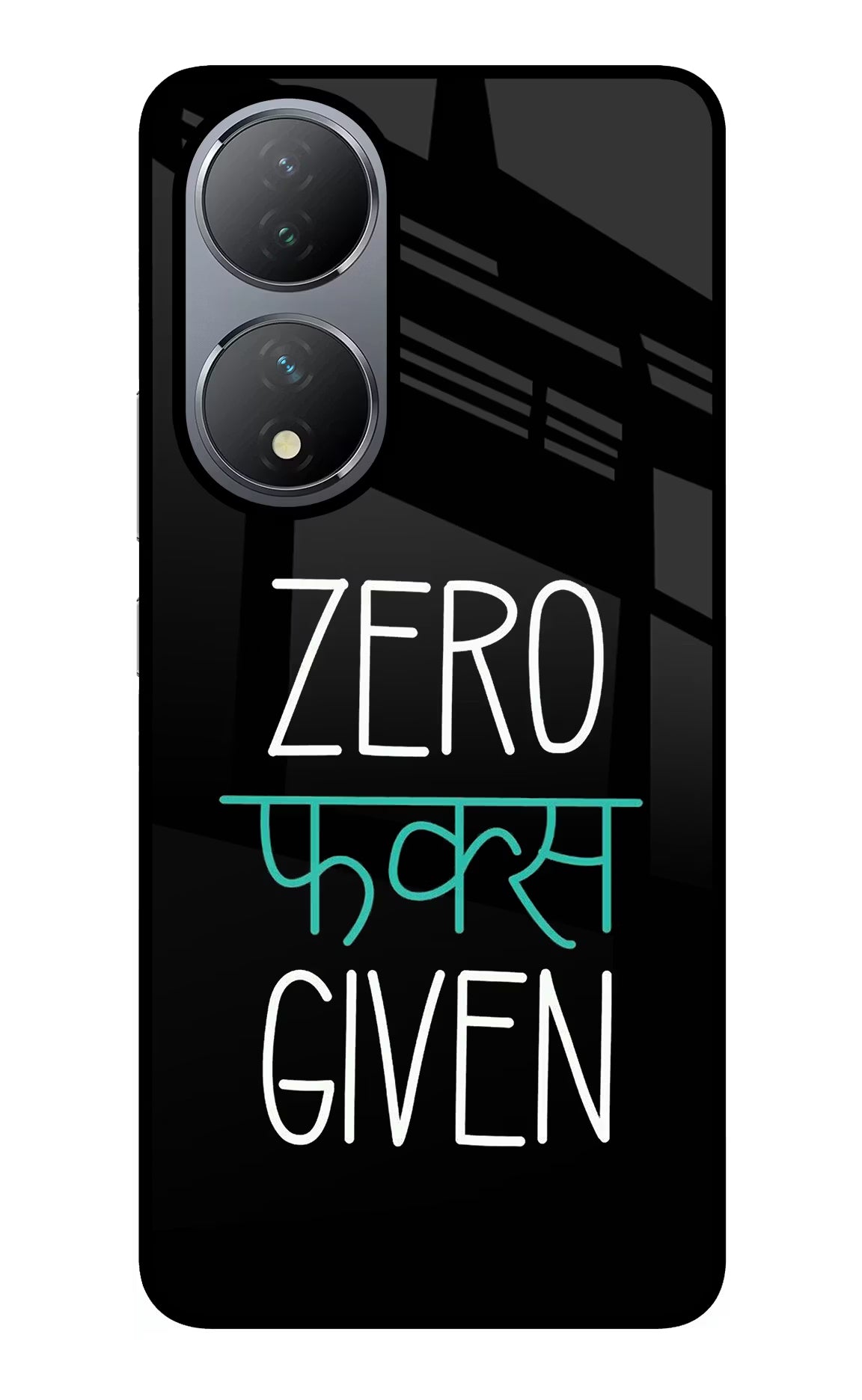 Zero Fucks Given Vivo Y100 Glass Case Back Cover by Casekaro