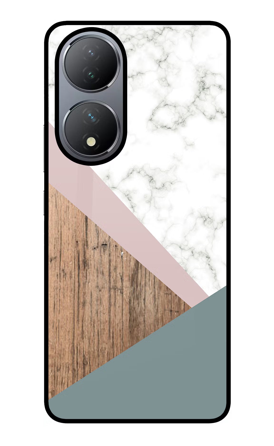 Marble wood Abstract Vivo Y100 Glass Case Back Cover by Casekaro