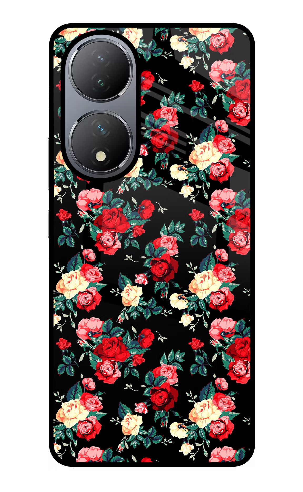 Rose Pattern Vivo Y100 Glass Case