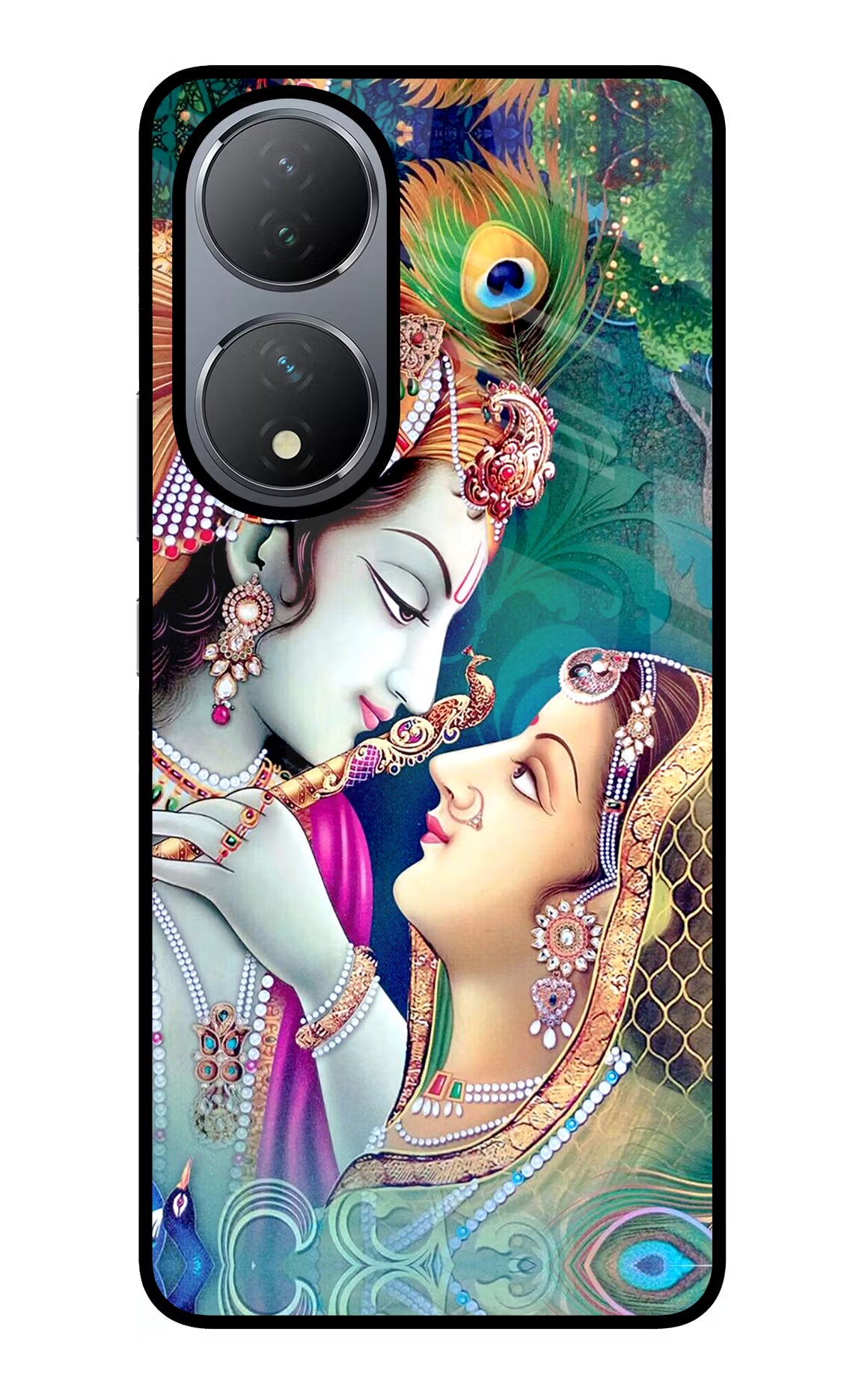 Lord Radha Krishna Vivo Y100 Glass Case Back Cover by Casekaro