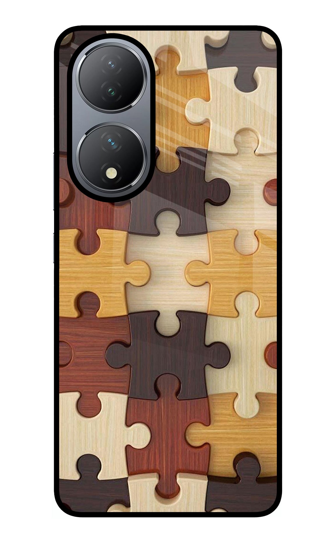 Wooden Puzzle Vivo Y100 Back Cover