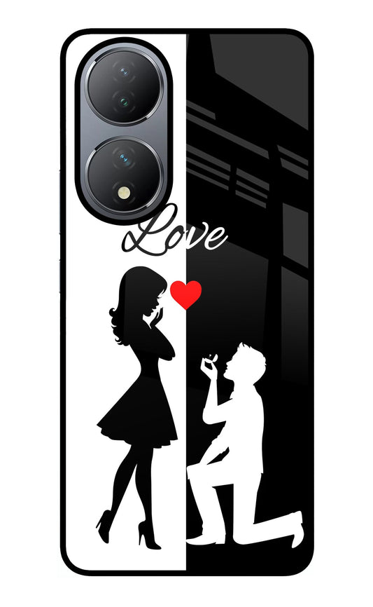 Love Propose Black And White Vivo Y100 Glass Case