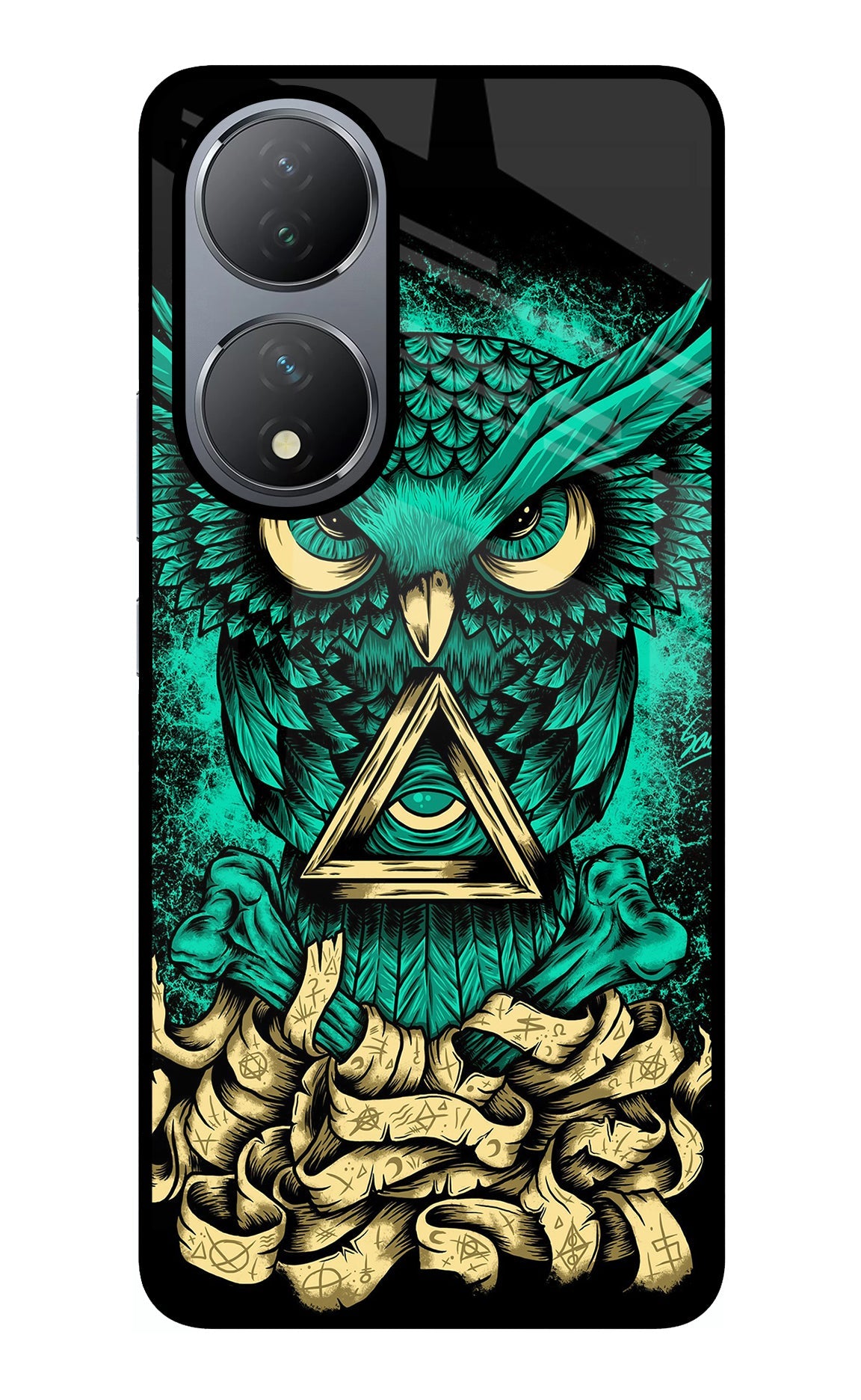 Green Owl Vivo Y100 Glass Case